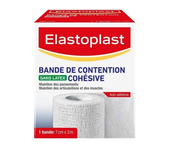 Bande de contention cohésive sans latex Elastoplast - bande de 7cm x 3m coloris blanc