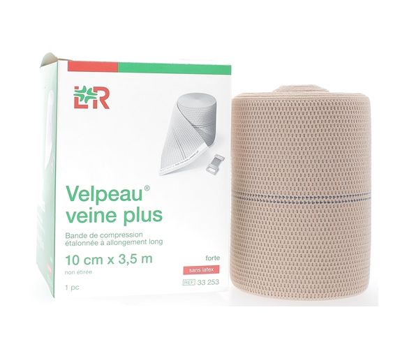Bande de compression veine plus forte sans latex Velpeau - 1 bande de 10cmx3,5m
