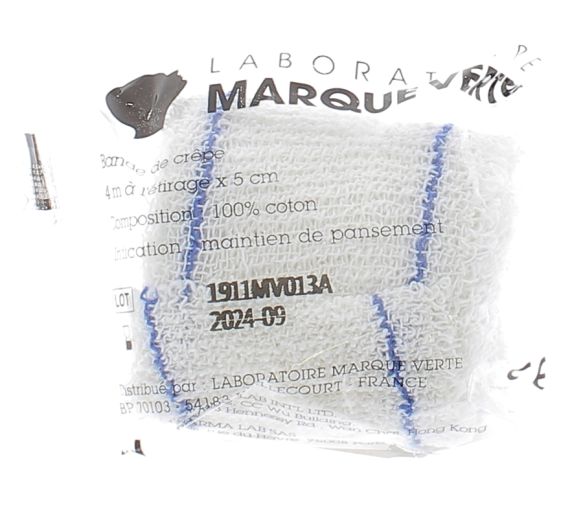 Bande de crêpe Marque Verte - bande de 4m x 5cm