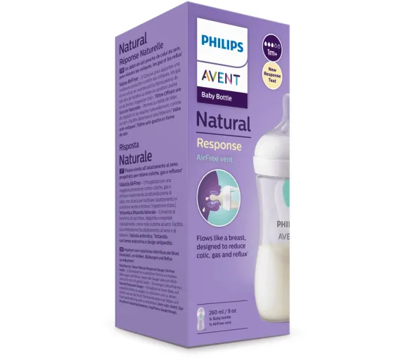 Natural Response Biberon plastique valve AirFree +1 mois Avent - biberon de 260 ml - image 1