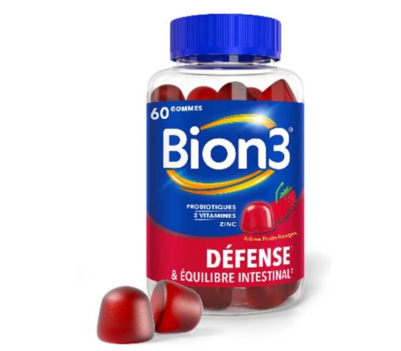 Bion 3 défense & équilibre intestinale arôme fruits rouges - pot de 60 gummies - image 1