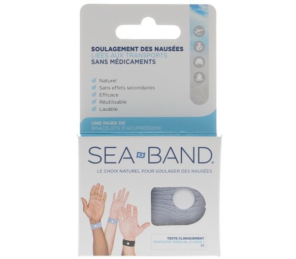 Bracelet Sea Band adulte gris - boite de 2 bracelets