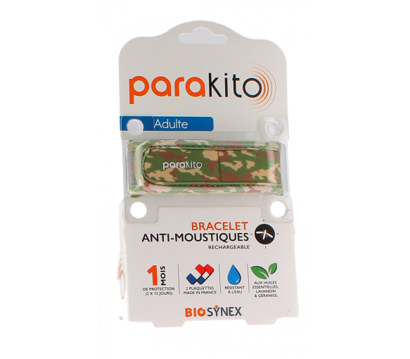 Bracelet anti-moustiques rechargeable Camouflage Para Kito - 1 bracelet + 2 recharges - image 1