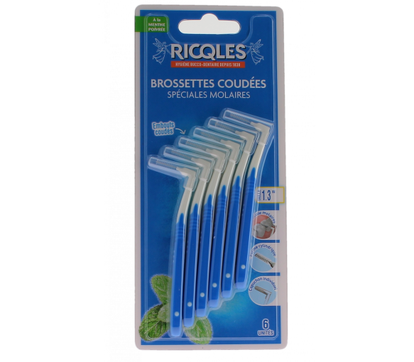 Brossettes coudées spéciales molaires Ricqles - boîte de 6 unités - image 1