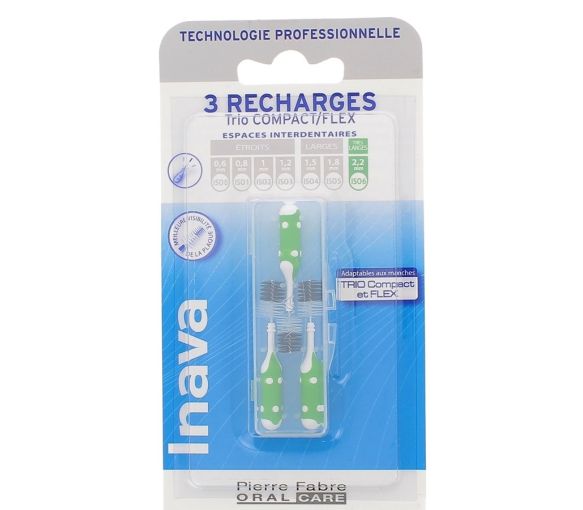 Brossettes interdentaires 2.2 mm Trio Compact et Flex Inava - 3 recharges