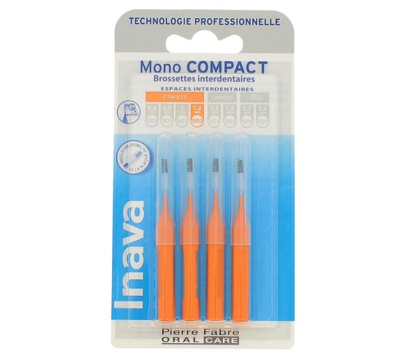 Brossettes interdentaires Mono compact 1.2 mm ISO3 Inava - 4 brossettes interdentaires