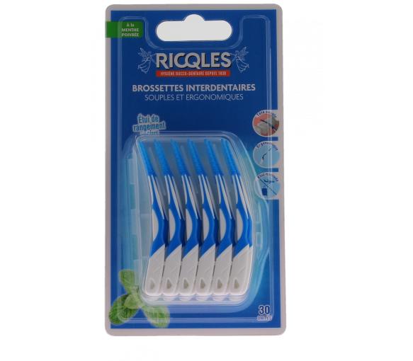 Brossettes interdentaires souples et ergonomiques Ricqles - boîte de 30 unités - image 1