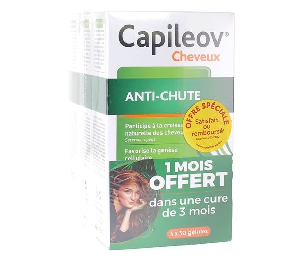 Capileov anti-chute double action Nutreov - boîte de 90 gélules pour 3 mois dont 1 mois offert