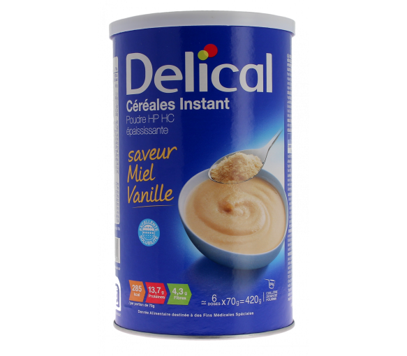 Céréales Instant saveur miel vanille Delical - pot de 420g - image 1