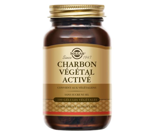 Charbon Végétal Activé Solgar - boîte de 100 gélules - image 1