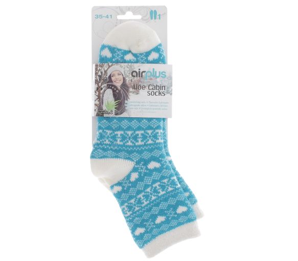 Chaussettes hydratantes aloe cabin coeur bleu taille 35-41 Airplus - 1 paire