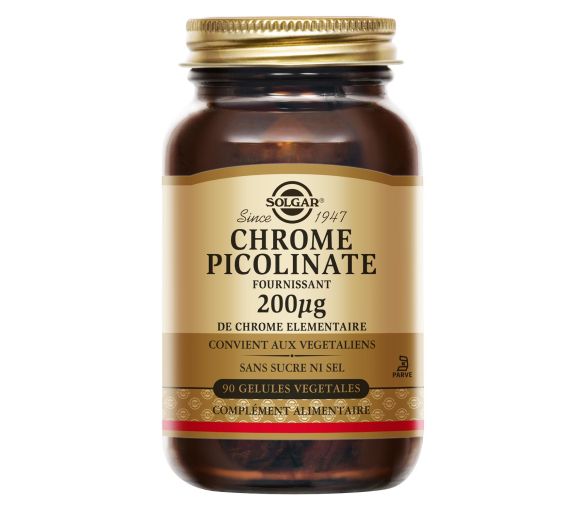 Chrome Picolinate 200 µg Solgar - boîte de 90 gélules végétales - image 1