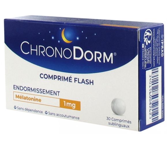 Chronodorm mélatonine 1mg Iprad - boîte de 30 comprimés sublingaux