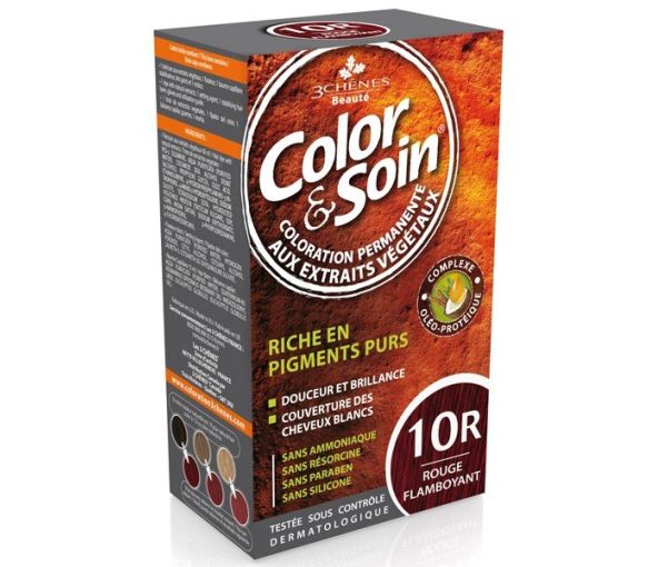Color & soin coloration permanente Rouge flamboyant 10R Les 3 chênes - 1 kit