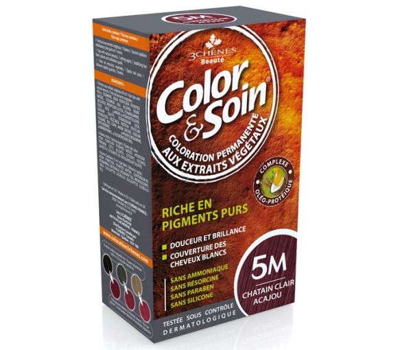 Color & soin coloration permanente Châtain clair acajou 5M Les 3 chênes - 1 kit