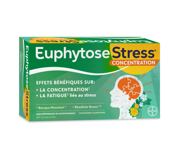 EuphytoseStress® Concentration - Stress, difficulté de concentration - 30 comprimés - image 1