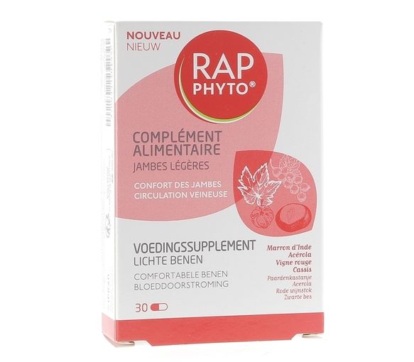 Complément alimentaire jambes légères Rap Phyto - boîte de 30 gélules
