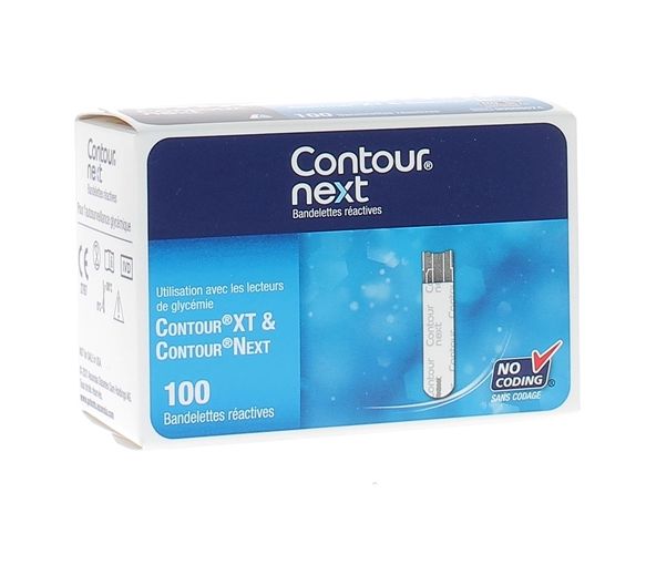 Contour Next Bandelettes réactives - boîte de 100 bandelettes