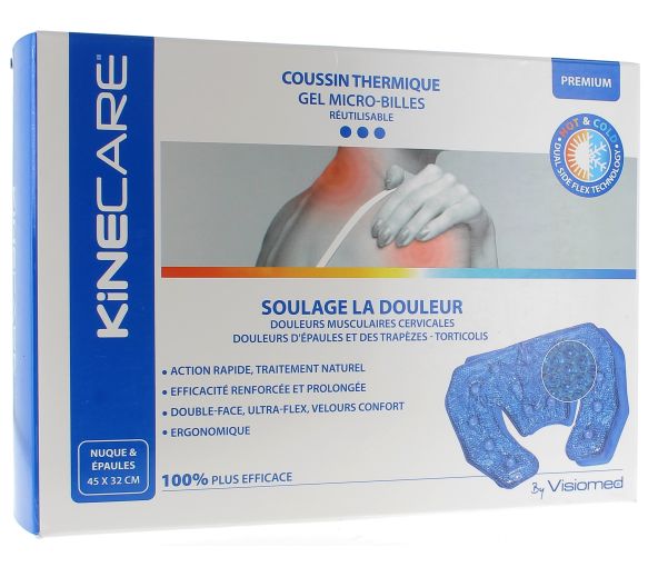 Coussin thermique chaud froid nuque épaule gel bille Kinecare - 32 x 45 cm