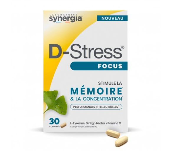 D-Stress Focus stimule la mémoire et la concentration - boîte de 30 comprimés - image 1