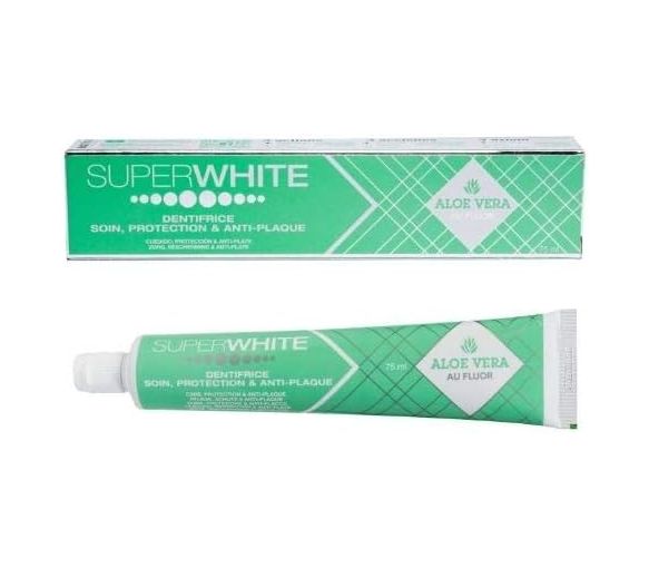 Dentifrice soin protection & anti-plaque aloe vera Superwhite - tube de 75 ml - image 1