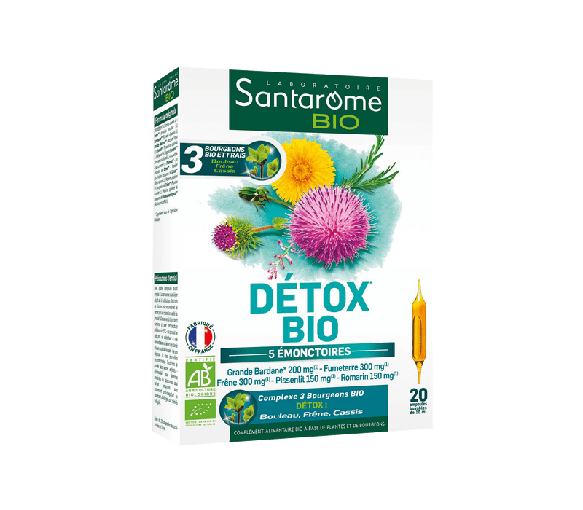Detox Bio 5 émonctoires Santarome - boite de 20 ampoules