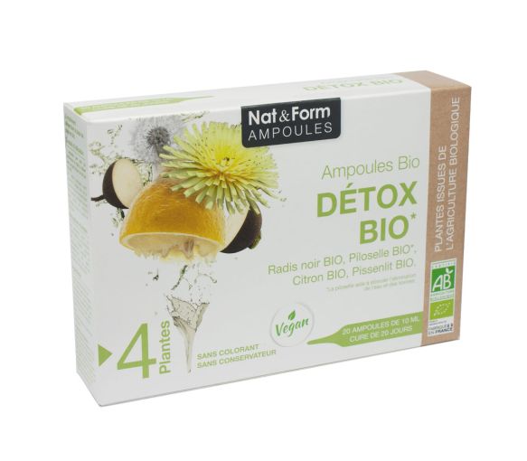 Détox bio Nat&Form - boite de 20 ampoules