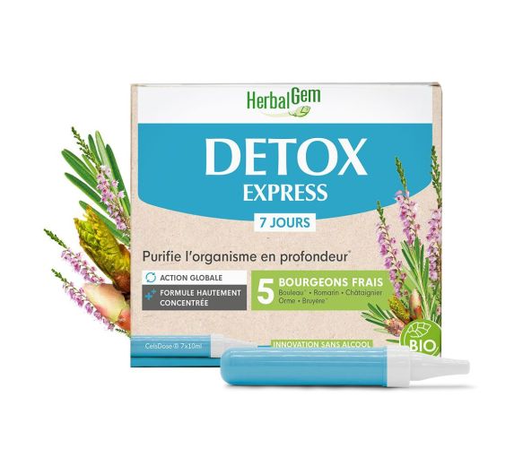 Detox express 7 jours bio Herbalgem - boîte de 7 doses de 10ml - image 1