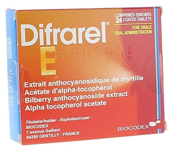 Difrarel E – 24 comprimés enrobés
