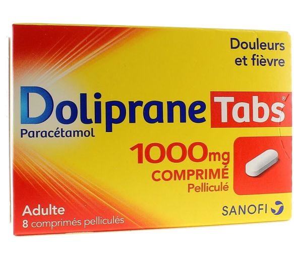 Doliprane Tabs 1000 mg comprimé pelliculé - boite de 8 comprimés