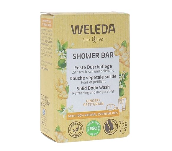 Douche végétale solide Ginger et Petit Grain Weleda - pain de 75g - image 1