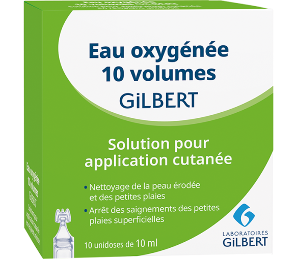 Eau oxygénée Gilbert - boîte de 10 unidoses de 10ml