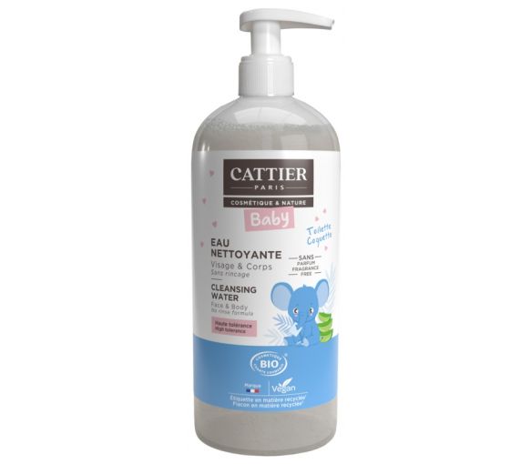 Eau nettoyante bio Cattier - flacon-pompe de 500 ml
