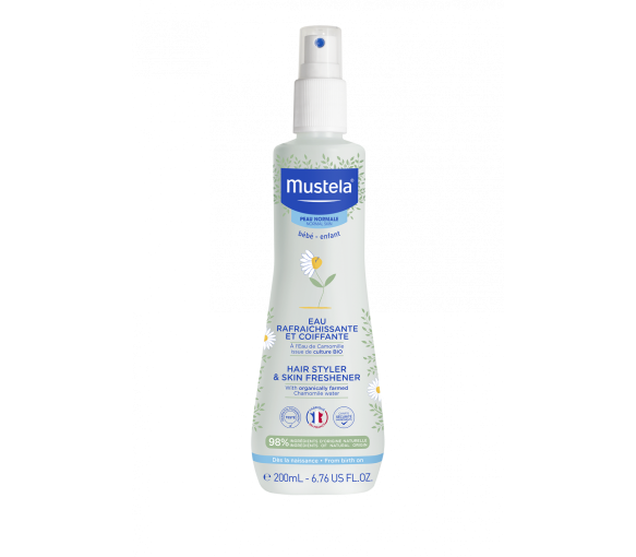 Eau rafraîchissante et coiffante Mustela - spray de 200 ml - image 1