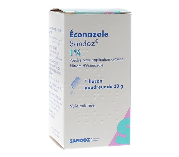 Econazole 1% poudre Sandoz - 1 flacon poudreur de 30 g