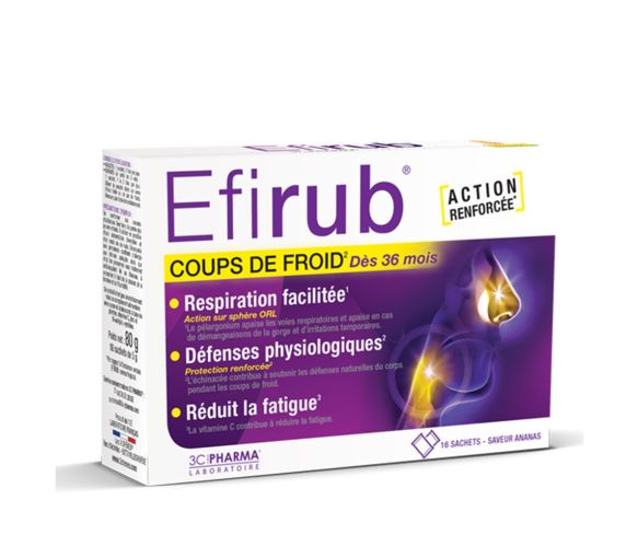 Efirub coup de froid 3C Pharma - boîte de 16 sachets