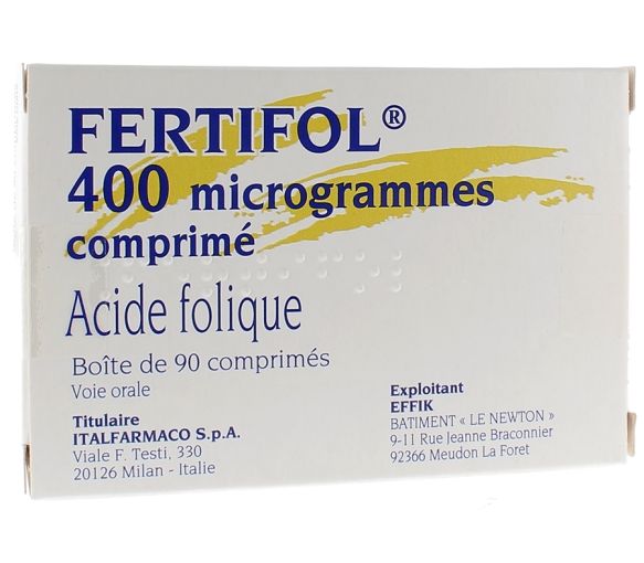 Fertifol 400 microgrammes acide folique - boîte de 90 comprimés