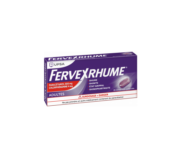 Fervex Rhume adulte Upsa - 16 comprimés pelliculés