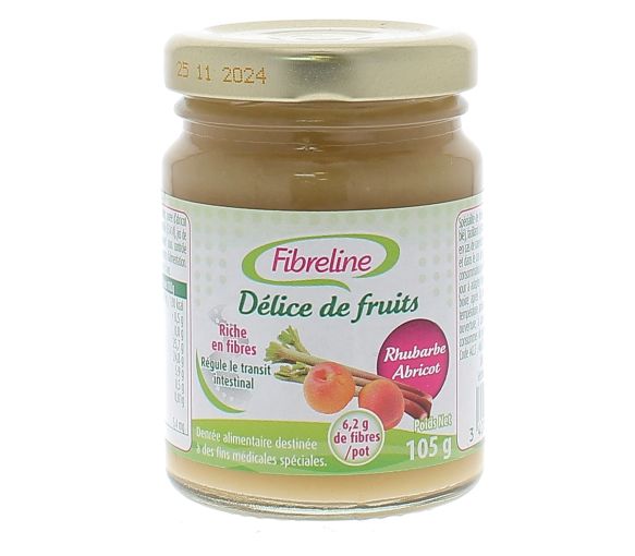 Fibreline Délice de fruits rhubarbe abricot - pot de 105g - image 1