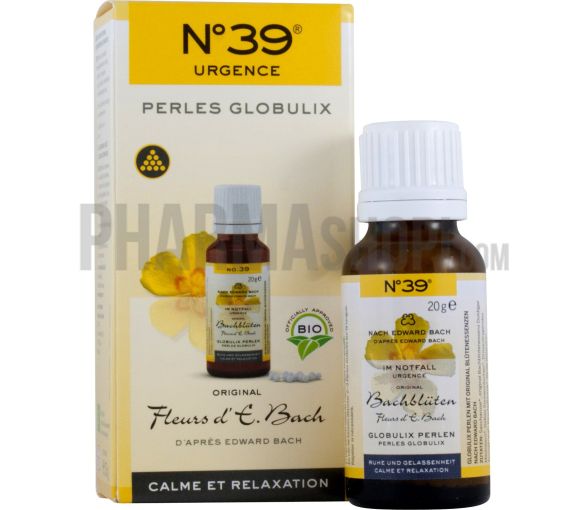 Fleurs d'E. Bach calme et relaxation N°39 Lemon pharma - flacon de 20g de perles globulix