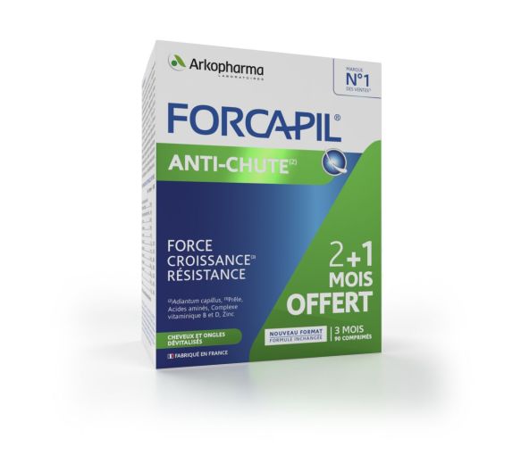 Forcapil Anti-chute cheveux et ongles Arkopharma - boîte de 90 comprimés - image 1