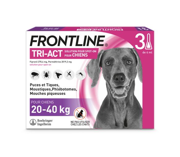 Frontline Tri-Act chiens 20-40 kg - boîte de 3 pipettes de 4 ml - image 1