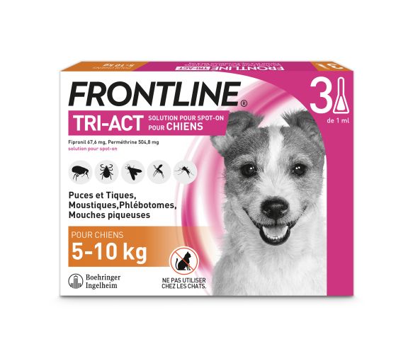 Frontline Tri-Act chiens 5-10 kg - boîte de 3 doses de 1 ml - image 1