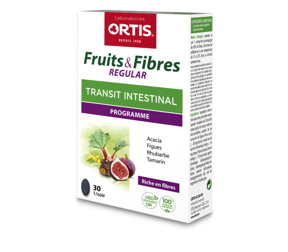 Fruits & Fibres Regular transit intestinal Ortis - boîte de 30 comprimés - image 1