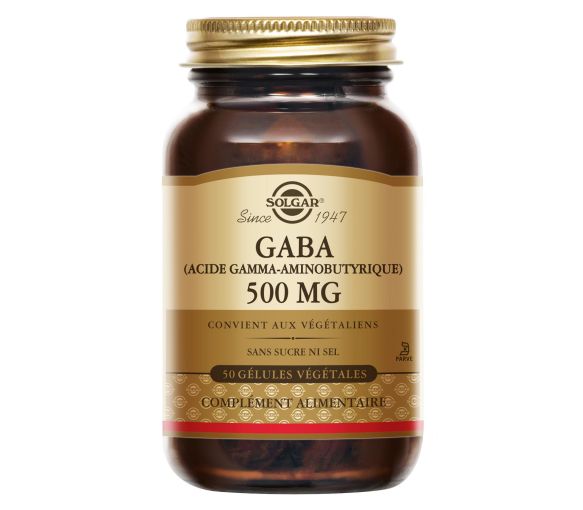 GABA (Acide Gamma-Aminobutyrique) 500 mg Solgar - boîte de 50 gélules végétales - image 1