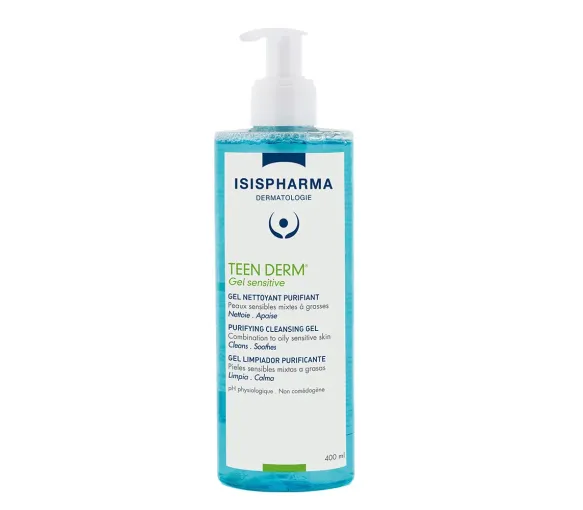 Teen Derm gel nettoyant purifiant Isispharma - flacon-pompe de 400ml