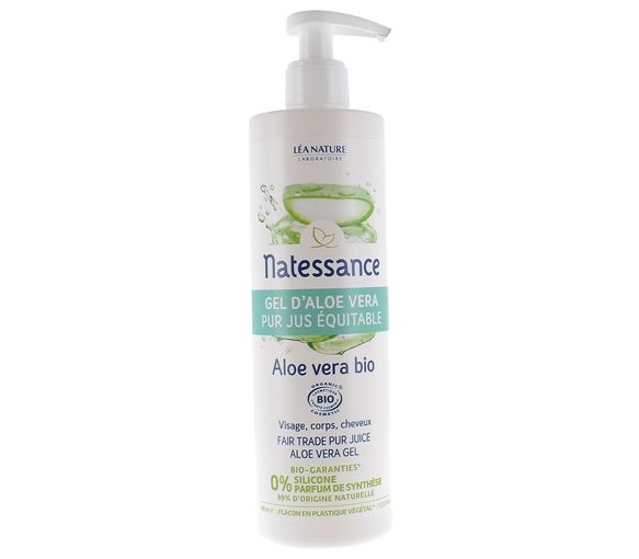 Gel d'aloe vera bio Natessance - flacon-pompe de 400 ml