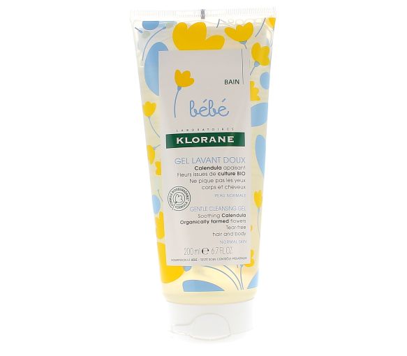 Gel lavant doux bébé Klorane - tube de 200 ml - image 1