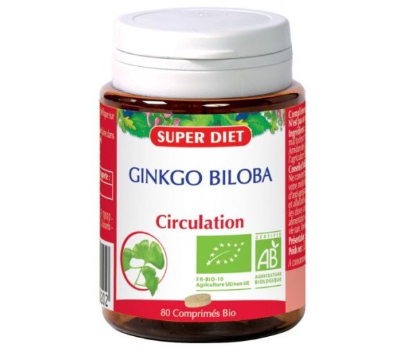 Ginkgo biloba bio Super Diet - pot de 80 comprimés - image 1