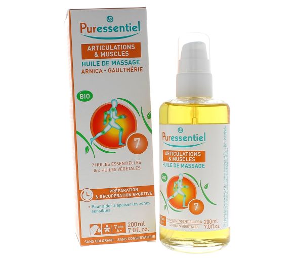 Articulations et muscles Huile de massage arnica et gaulthérie bio Puressentiel - flacon de 200 ml - image 1